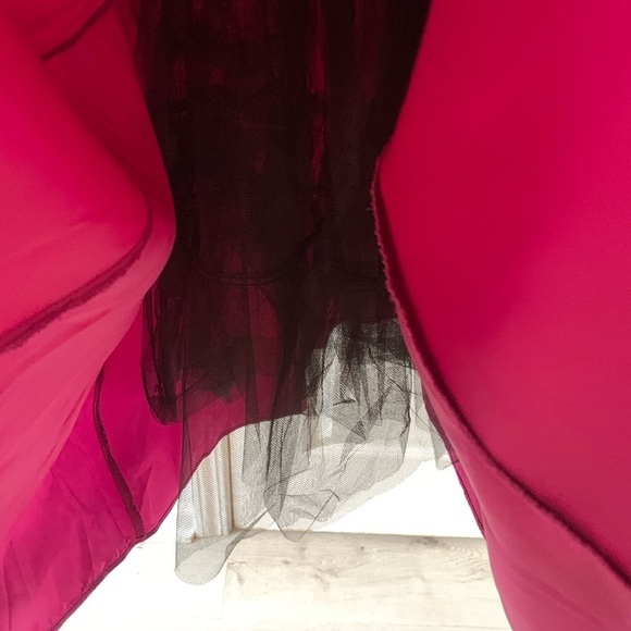 Gunne‎ Sax Jessica McClintock XS satin cocktail dress romantic Fuchsia ruched - Picture 8 of 16